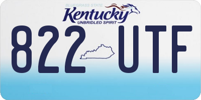 KY license plate 822UTF
