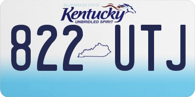 KY license plate 822UTJ