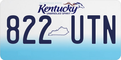 KY license plate 822UTN