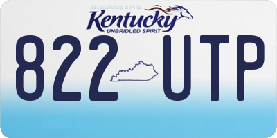 KY license plate 822UTP