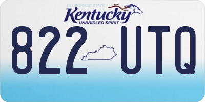 KY license plate 822UTQ