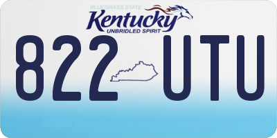 KY license plate 822UTU