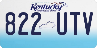 KY license plate 822UTV