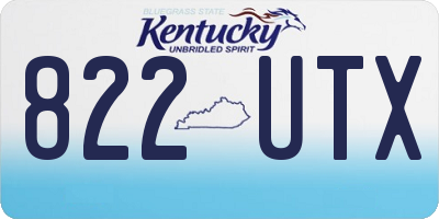 KY license plate 822UTX