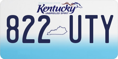 KY license plate 822UTY