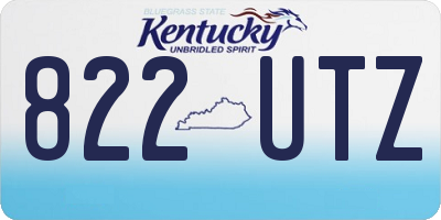 KY license plate 822UTZ