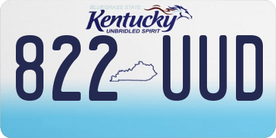 KY license plate 822UUD