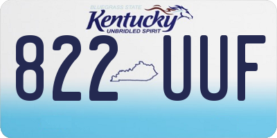 KY license plate 822UUF