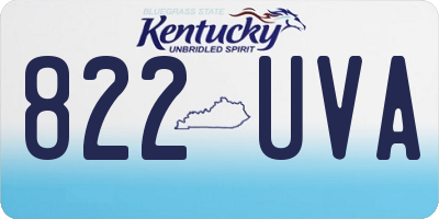 KY license plate 822UVA
