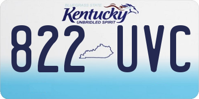 KY license plate 822UVC