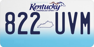 KY license plate 822UVM