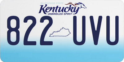 KY license plate 822UVU