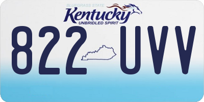 KY license plate 822UVV