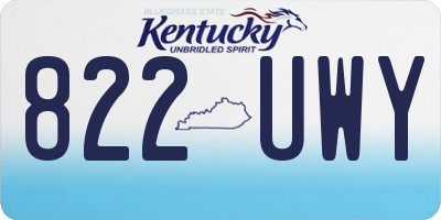 KY license plate 822UWY