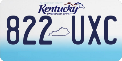 KY license plate 822UXC