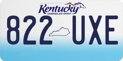 KY license plate 822UXE