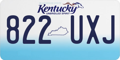 KY license plate 822UXJ