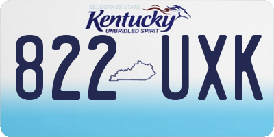 KY license plate 822UXK