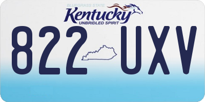KY license plate 822UXV