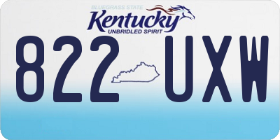 KY license plate 822UXW