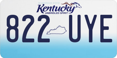 KY license plate 822UYE