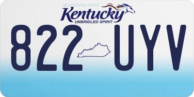 KY license plate 822UYV