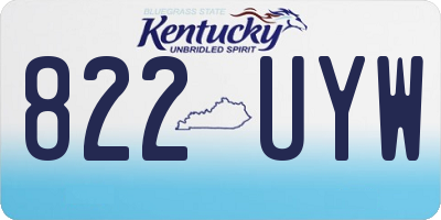 KY license plate 822UYW