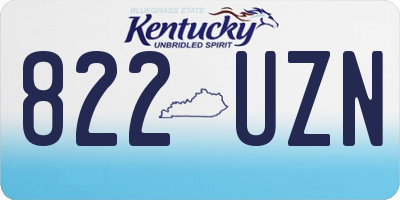 KY license plate 822UZN