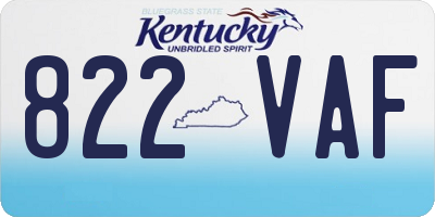 KY license plate 822VAF