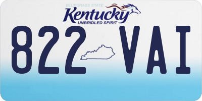 KY license plate 822VAI