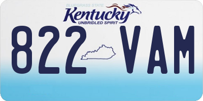 KY license plate 822VAM
