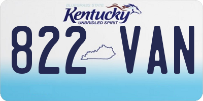 KY license plate 822VAN