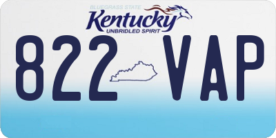 KY license plate 822VAP