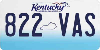 KY license plate 822VAS