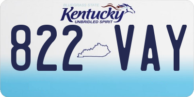 KY license plate 822VAY