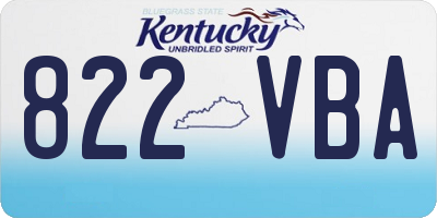 KY license plate 822VBA
