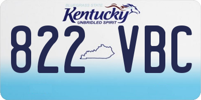 KY license plate 822VBC