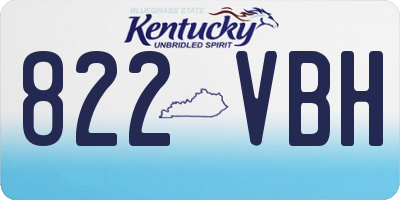 KY license plate 822VBH
