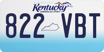 KY license plate 822VBT
