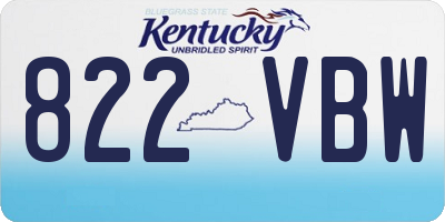 KY license plate 822VBW