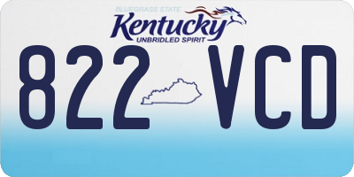 KY license plate 822VCD