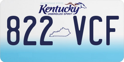 KY license plate 822VCF