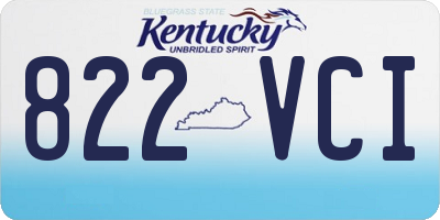 KY license plate 822VCI