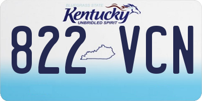 KY license plate 822VCN
