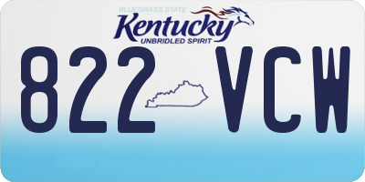 KY license plate 822VCW