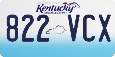 KY license plate 822VCX