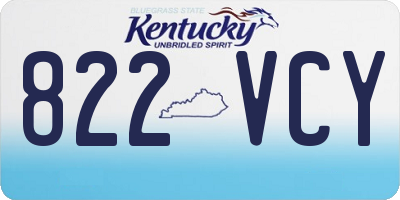 KY license plate 822VCY