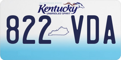 KY license plate 822VDA