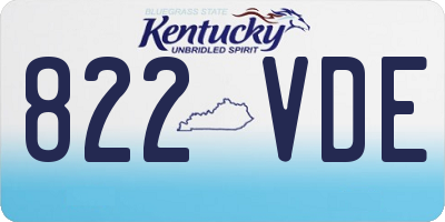 KY license plate 822VDE