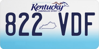 KY license plate 822VDF